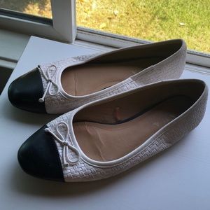 Zara black and white flats